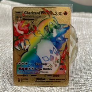 Rare Rainbow Pokemon Gold/Metal Card Charizard GX 074/073